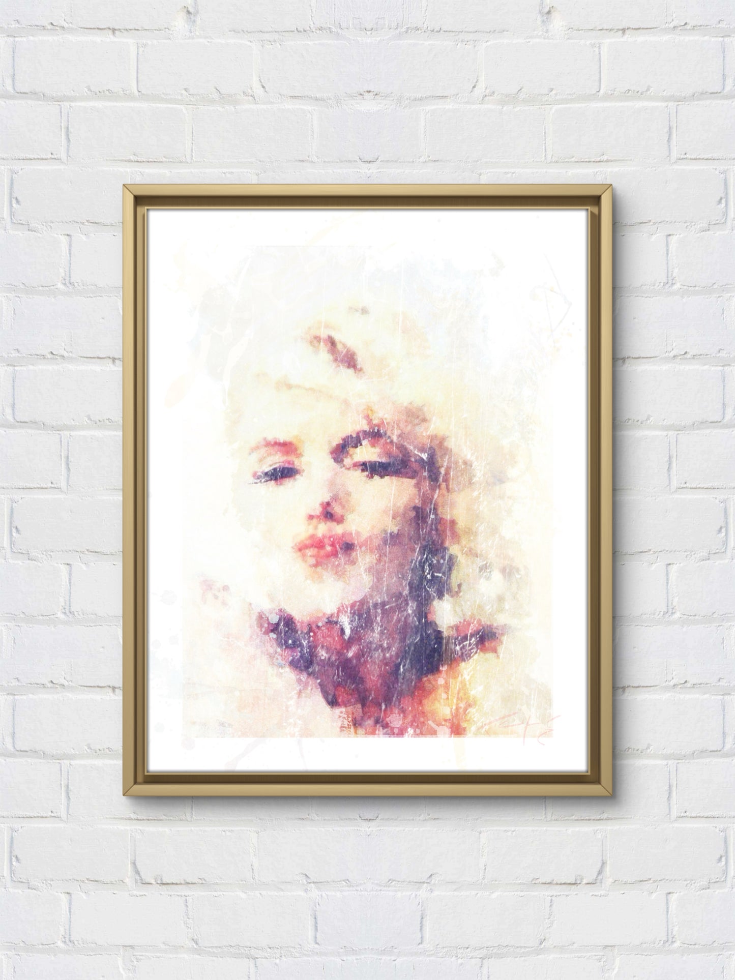 Marilyn Monroe digital portrait artwork featuring a glamorous pop art style illustration